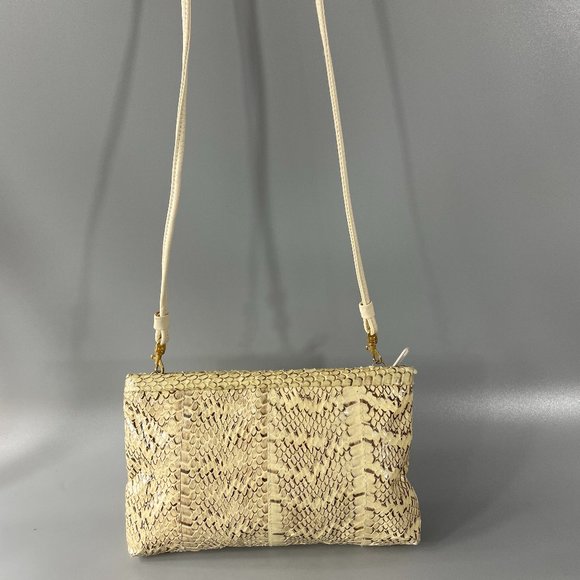Jennifer Moore Vintage Genuine Yellow Snake Skin Small Crossbody Purse/Bag - Picture 1 of 14